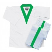 8.5 oz White Super Middleweight V-Neck Sets with Green Trim